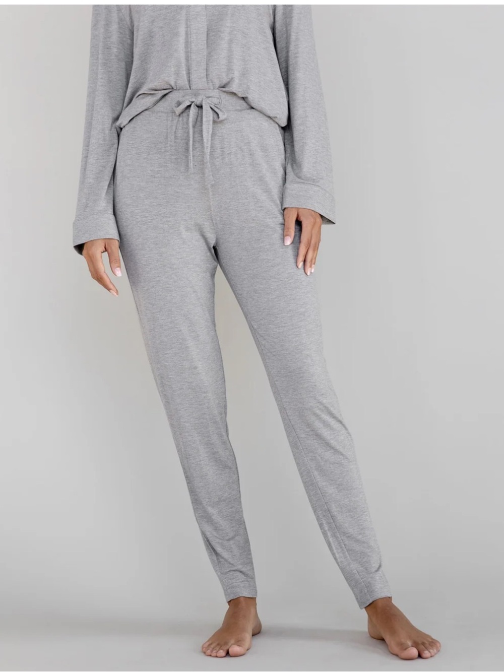 Cozy Earth Women’s Bamboo Stretch-Knit Tapered Pant — Heather Gray